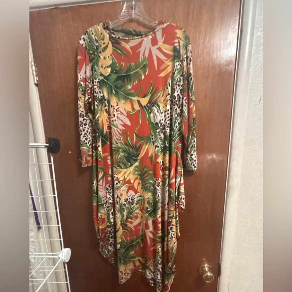 Tropical Print Maxi Dress